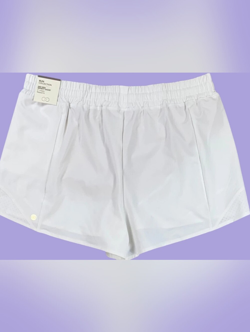 Calia INFINITY MID-RISE Lined Running Shorts Elastic-Waisted White